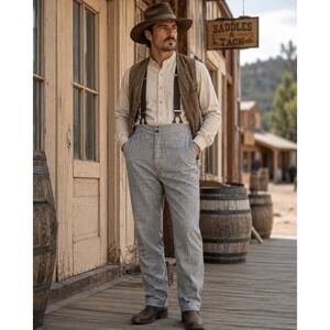 Frontier Classics Mens Old West Western Reenactment Suspender Pants Size 36 NWT